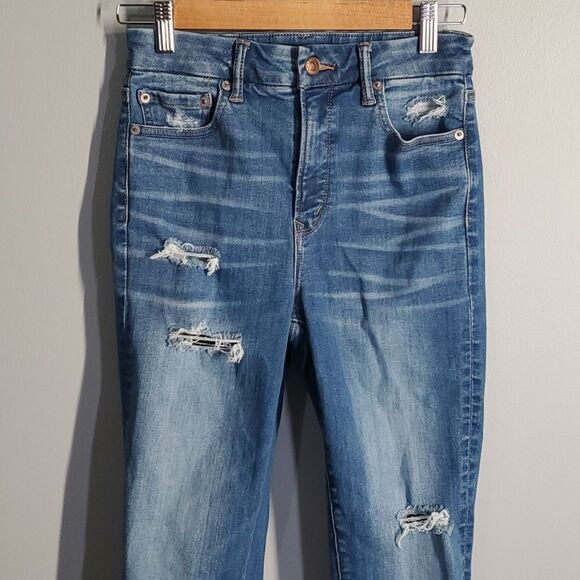 American Eagle jeans women's size 2 long 2L blue curvy super hi-rise jeg… - Picture 16 of 16